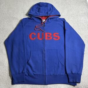 Chicago Cubs Hoodie Men XL Nike Team Full Zip Sweatshirt Vintage MLB Baseball